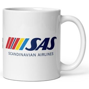 SAS Scandinavian Airlines White Coffee Tea Mug